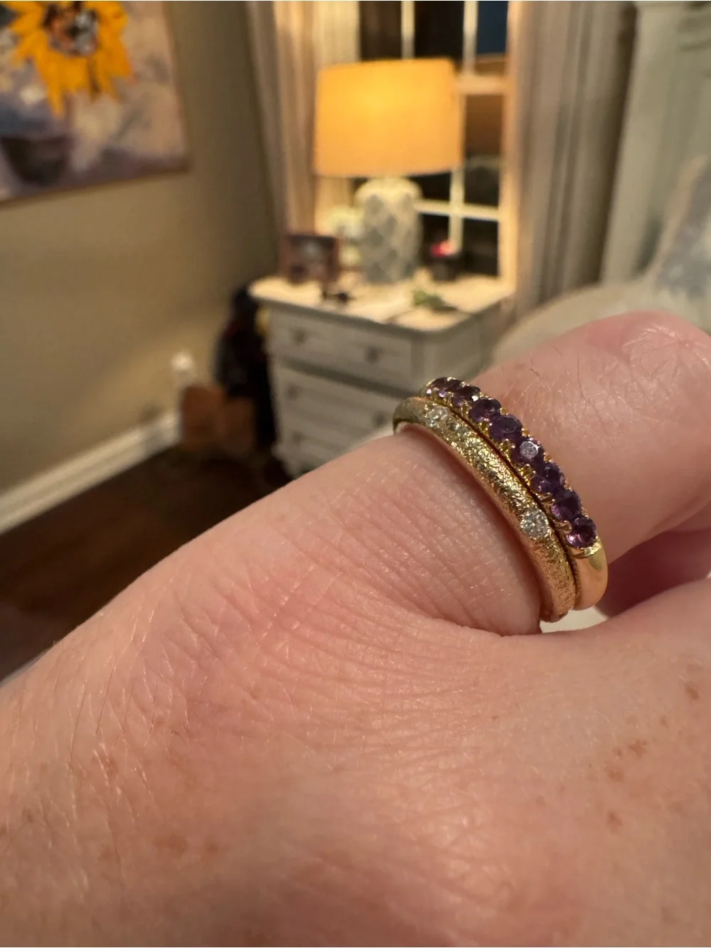 Imperfect Grace Maude Ring - 14k Gold and Diamond Band - size 6